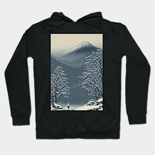 Ukiyo-e Japanese Art - Lone Figure on a Snowy Night Hoodie